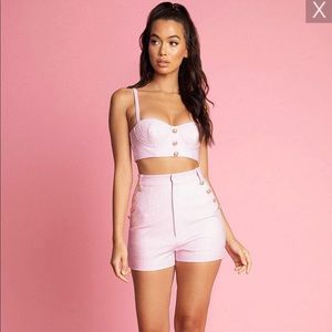 NWT Pink Gingham Top & Bottom Set